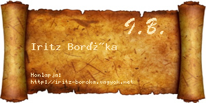 Iritz Boróka névjegykártya